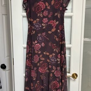 Rachel Zoe Burgundy Floral Maxi Dress